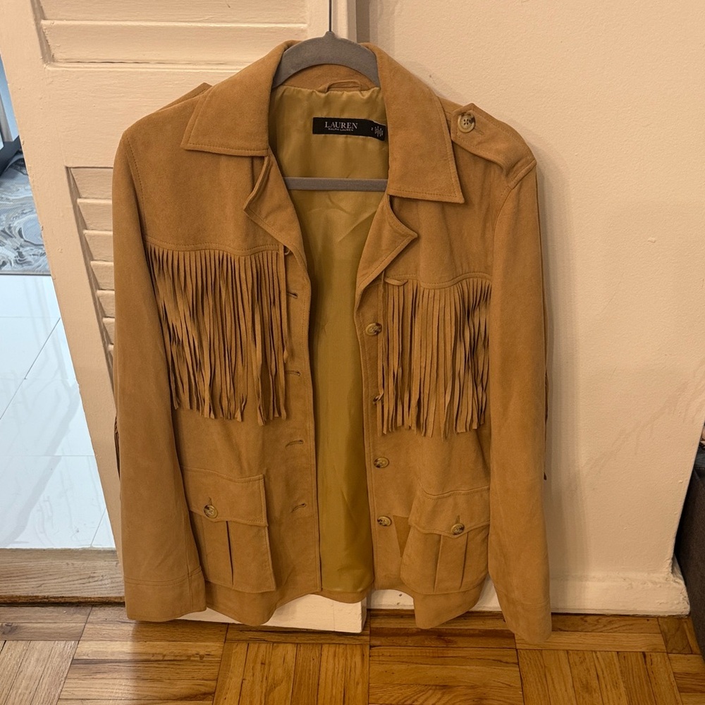 Ralph Lauren Tan Suede Military Jacket